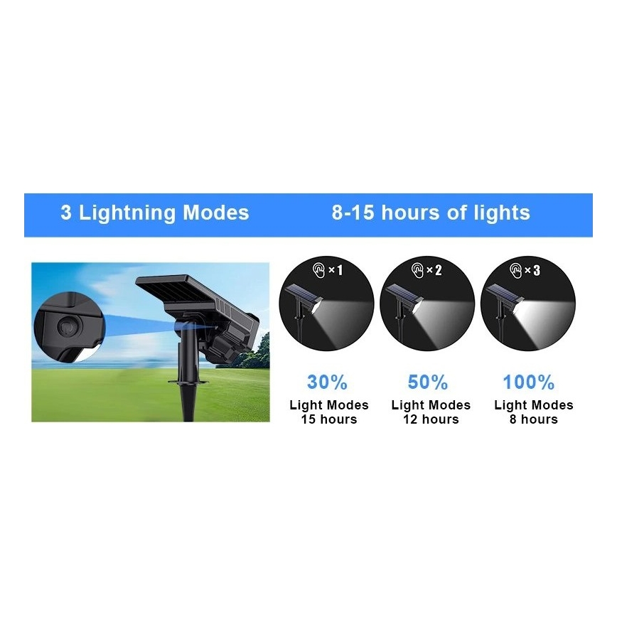Viking - LED Solarleuchte LED/1W/3,7V IP65 6000K 2200 mAh