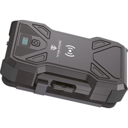 Viking - Powerbank mit LED-Taschenlampe, kabellosem Laden und Solarpanel, Power Delivery 22,5W/30000 mAh