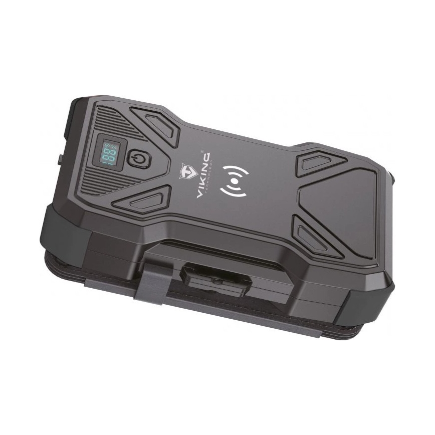 Viking - Powerbank mit LED-Taschenlampe, kabellosem Laden und Solarpanel, Power Delivery 22,5W/30000 mAh