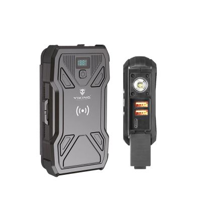 Viking - Powerbank mit integrierter LED-Taschenlampe, kabelloser Ladefunktion und Solarpanel, Power Delivery 22,5 W / 20000 mAh