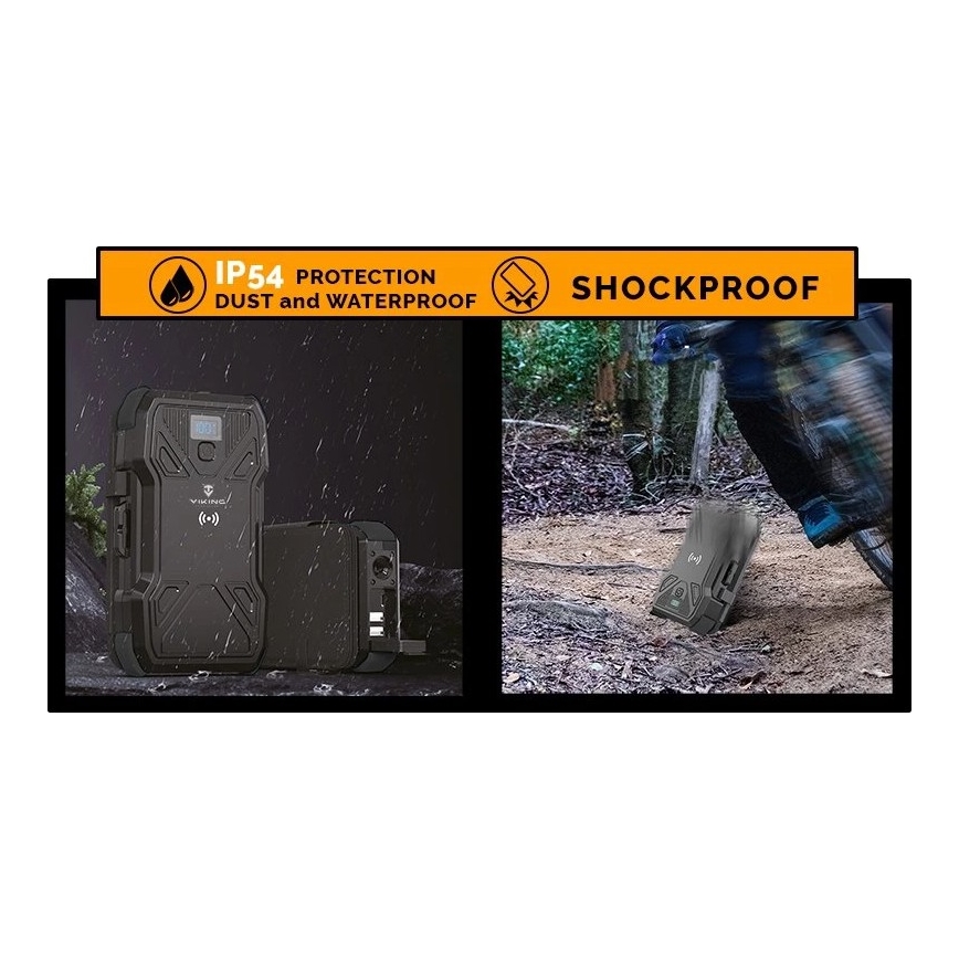 Viking - Powerbank mit integrierter LED-Taschenlampe, kabelloser Ladefunktion und Solarpanel, Power Delivery 22,5 W / 20000 mAh