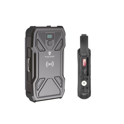 Viking - Powerbank mit LED-Taschenlampe, kabellosem Laden und Solarpanel, Power Delivery 22,5 W / 10.000 mAh