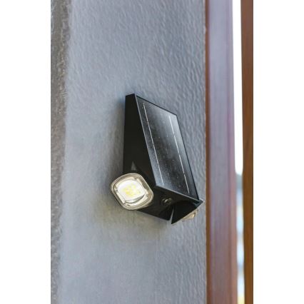 Viking - dimmbare, solarbetriebene, flexible LED-Wandleuchte mit Sensor LED/1,3W/3,7V IP44 4000K 2000 mAh
