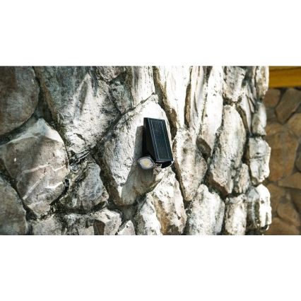 Viking - dimmbare, solarbetriebene, flexible LED-Wandleuchte mit Sensor LED/1,3W/3,7V IP44 4000K 2000 mAh