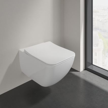 Villeroy & Boch 4611RLR1 - Wandhängendes WC mit SoftClose-Sitz VENTICELLO Keramik/weiß