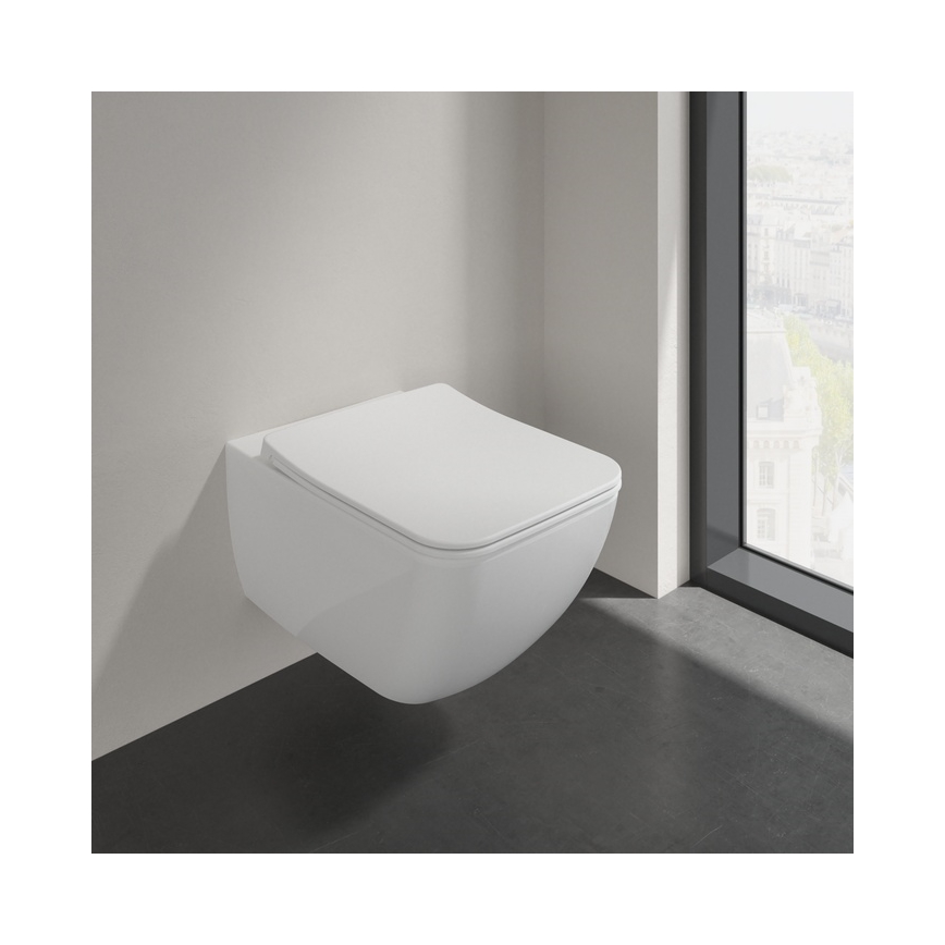 Villeroy & Boch 4611RLR1 - Wandhängendes WC mit SoftClose-Sitz VENTICELLO Keramik/weiß