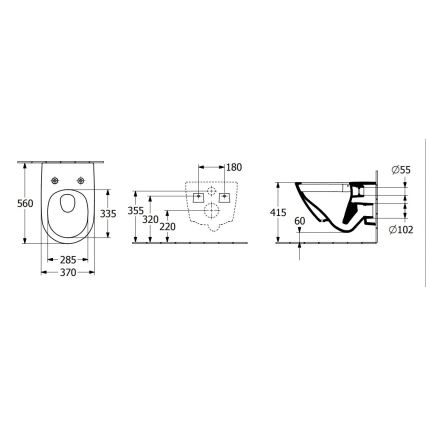 Villeroy & Boch 4670T0R1 - Wand-WC SUBWAY 3.0 Keramik/Weiß