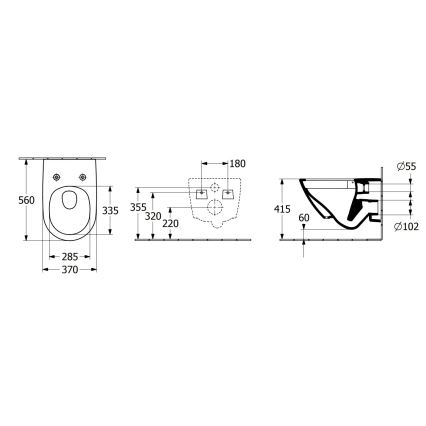 Villeroy & Boch 4670TSR1 - Hänge-WC mit SoftClose-WC-Sitz SUBWAY 3.0 Keramik/weiß