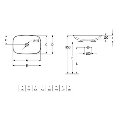 Villeroy & Boch 4A500001 - Aufsatzwaschbecken LOOP&FRIENDS 62x42 cm Keramik/weiß