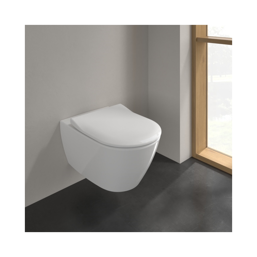Villeroy & Boch 5614R2R1 - wandhängendes WC mit SoftClose-Sitz SUBWAY 2.0 Keramik/weiß