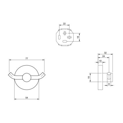 Villeroy & Boch TVA15101200061 - Wandhaken ELEMENTS, glänzender Chrom