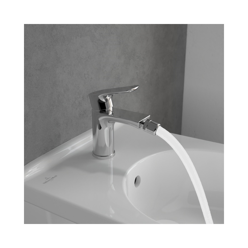 Villeroy & Boch TVB10420111061 - Bidetarmatur + Ablaufgarnitur O.NOVO glänzender Chrom