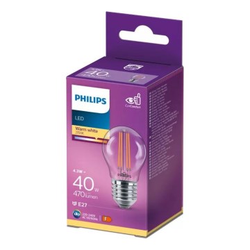 VINTAGE LED-Glühbirne Philips P45 E27/4,3W/230V 2700K