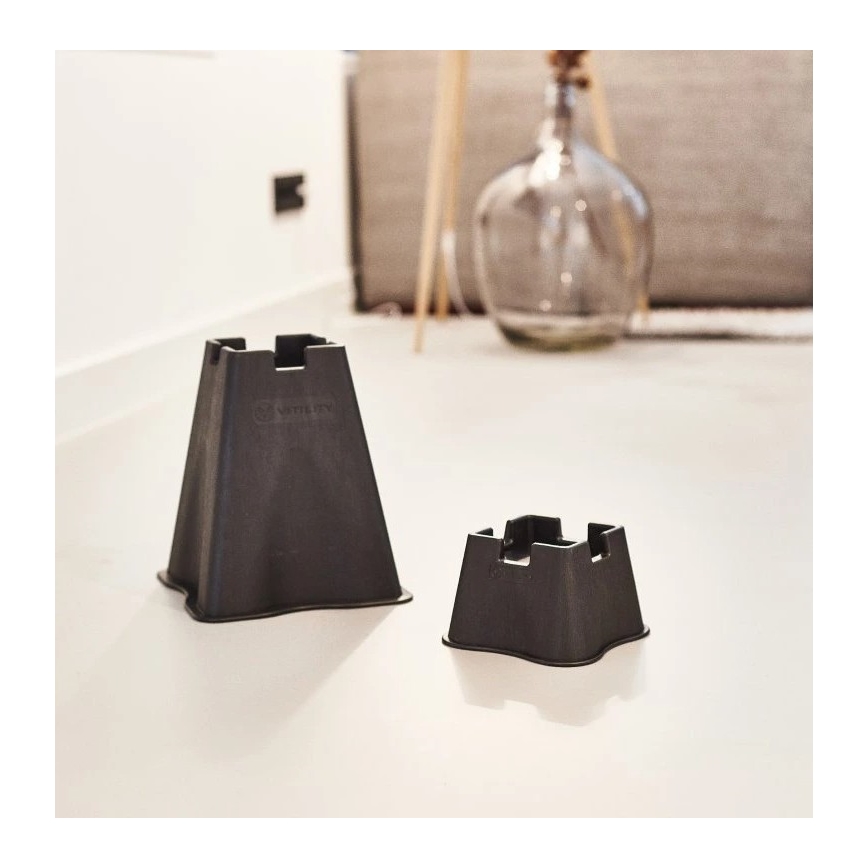 Vitility - 4er-Set Bett-Erhöhungen um 7 cm, schwarz