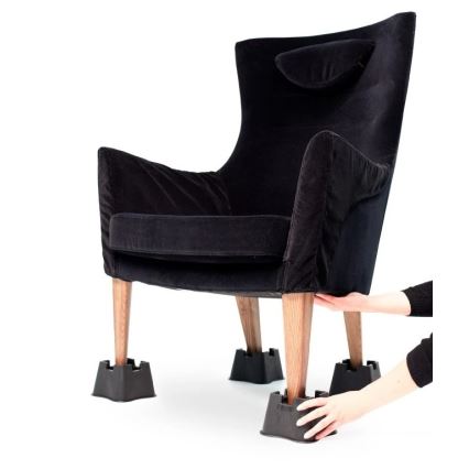 Vitility - 4er-Set Bett-Erhöhungen um 7 cm, schwarz