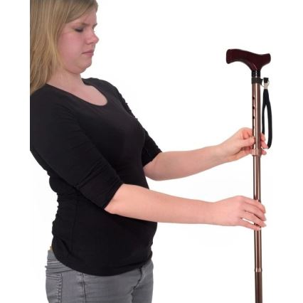 Vitility - Klappbarer Gehstock 92 cm braun