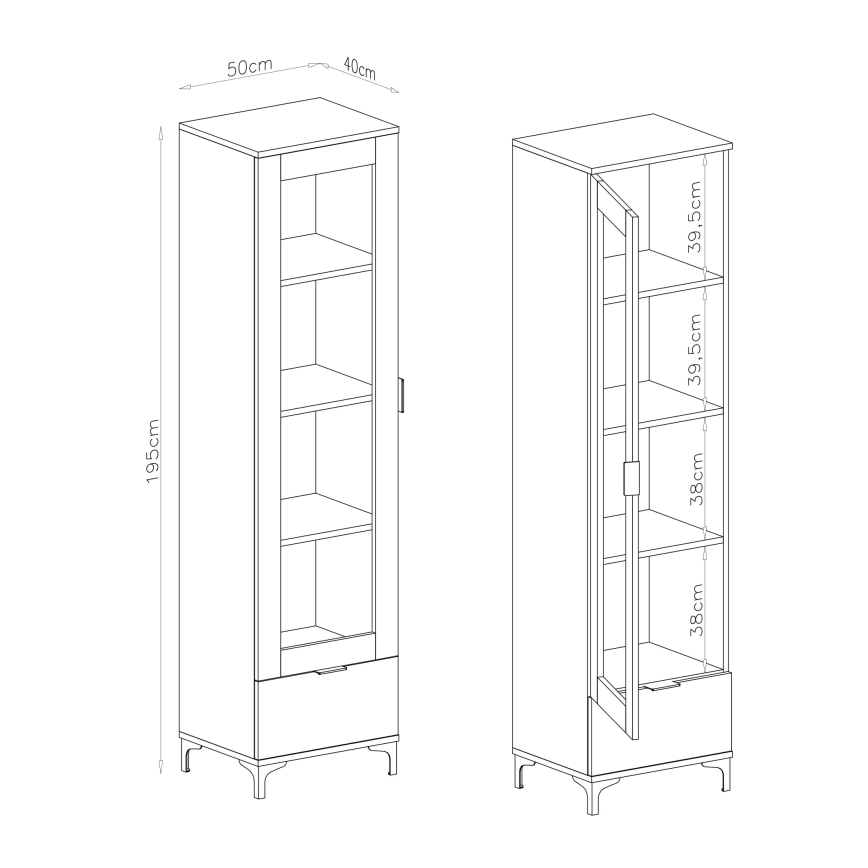 Vitrine LORA Eiche Artisan