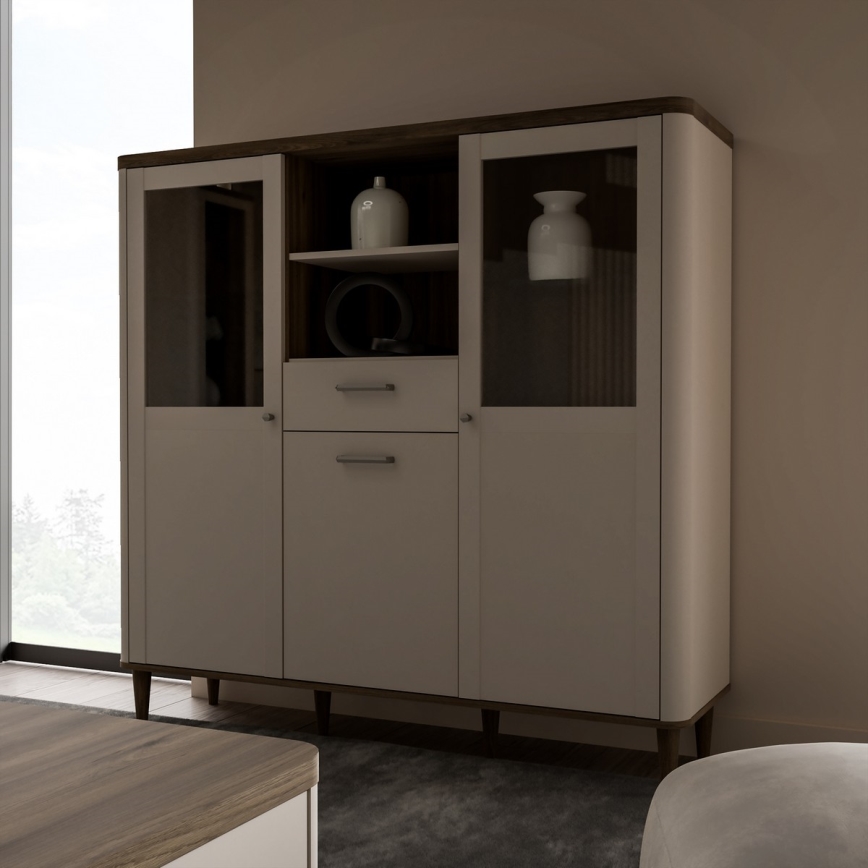 Vitrine VIRO braun/beige