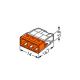 WAGO 2273-203 - Abzweigdosen-Klemme COMPACT 3x2,5 450V orange