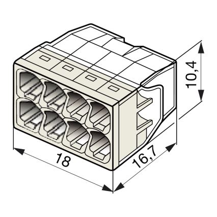 WAGO 2273-208 - Abzweigdosen-Klemme COMPACT 8x2,5 450V weiß