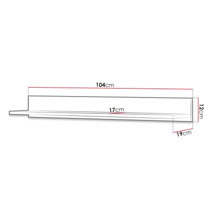 Wand-Ablage BASIC 12x104 cm Eiche Jackson Hickory