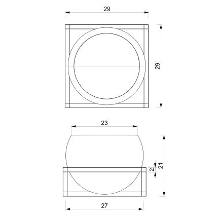 Wandblumentopf 27x29 cm in Gold