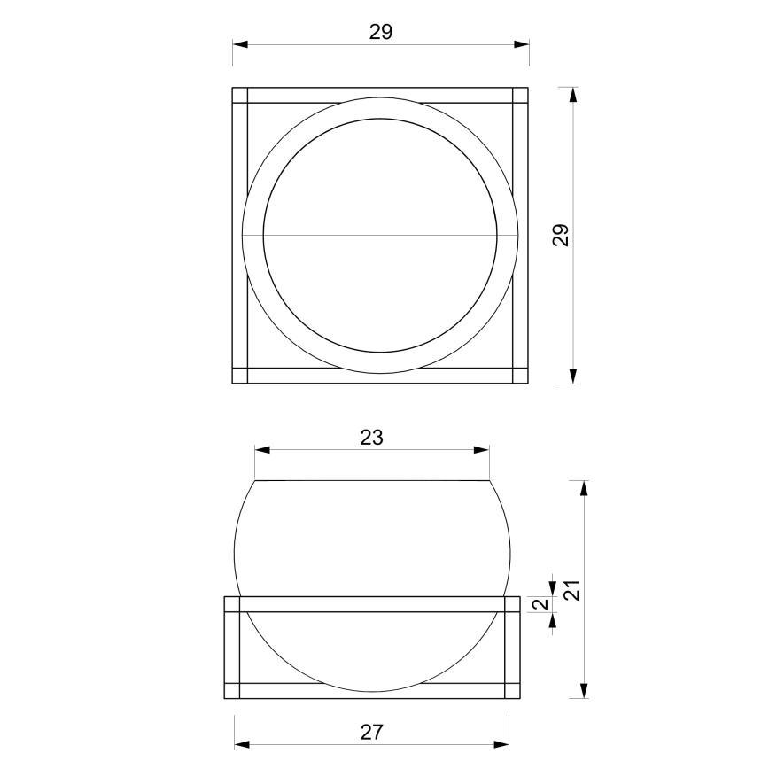 Wand-Blumenkasten 27x29 cm schwarz/gold