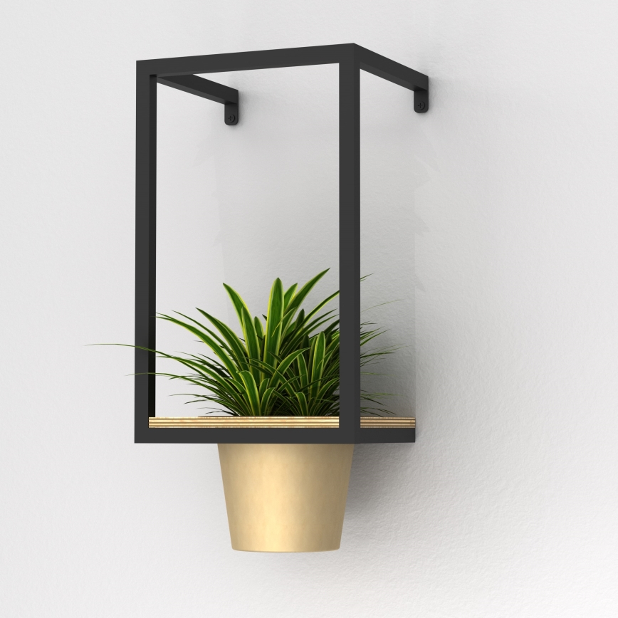 Wand-Blumentopf 38x18 cm golden