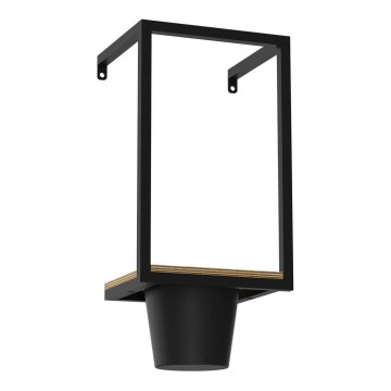 Wand-Blumentopf 38x18 cm schwarz