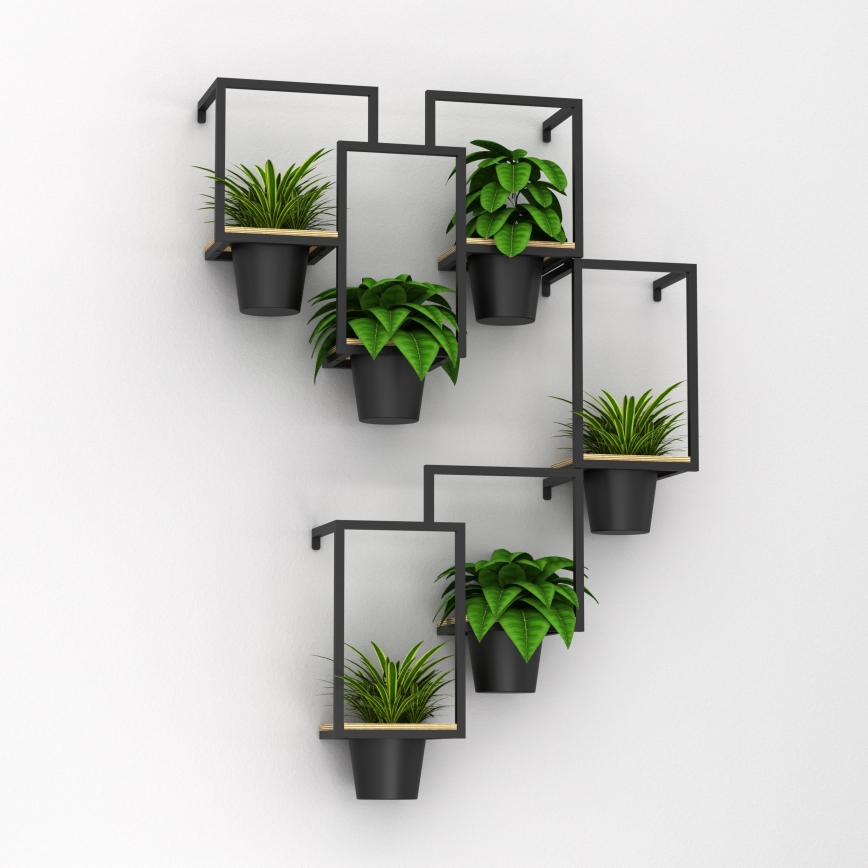 Wand-Blumentopf 38x18 cm schwarz