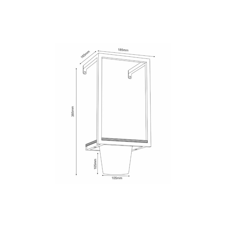 Wand-Blumentopf 38x18 cm schwarz