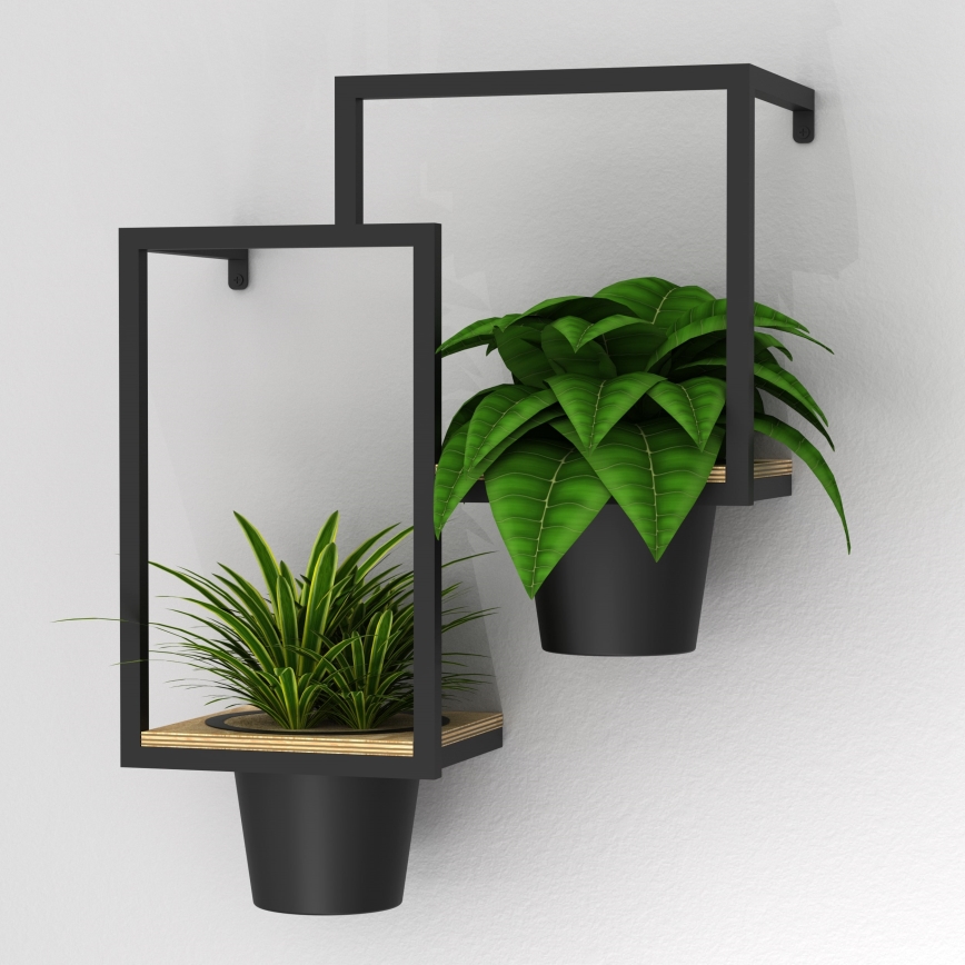 Wand-Blumentopf 46x36 cm schwarz