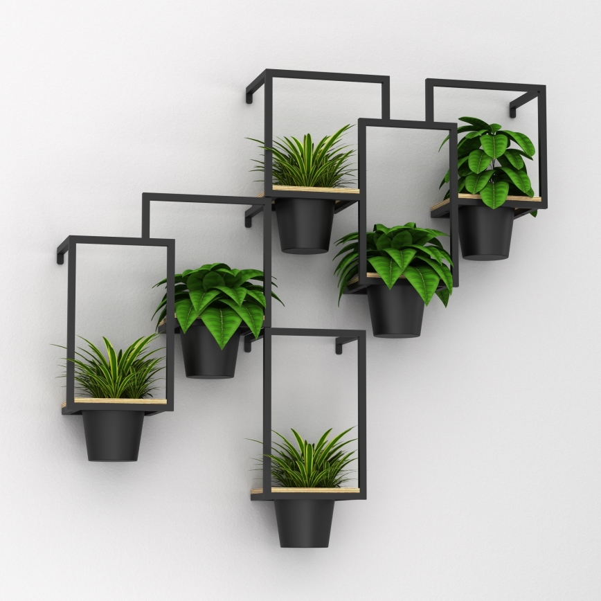 Wand-Blumentopf 46x36 cm schwarz