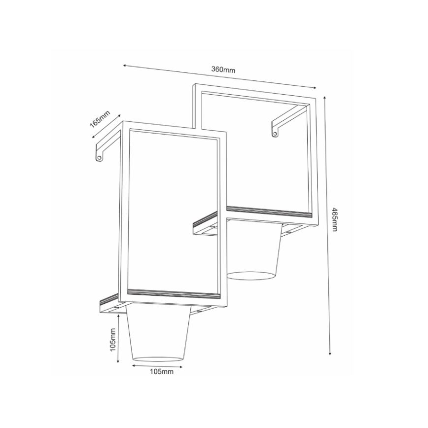 Wand-Blumentopf 46x36cm golden