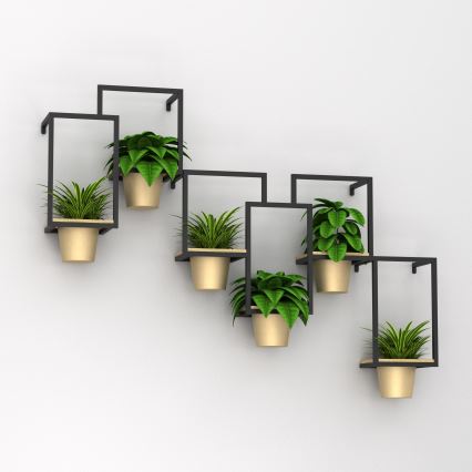 Wand-Blumentopf 46x53 cm golden