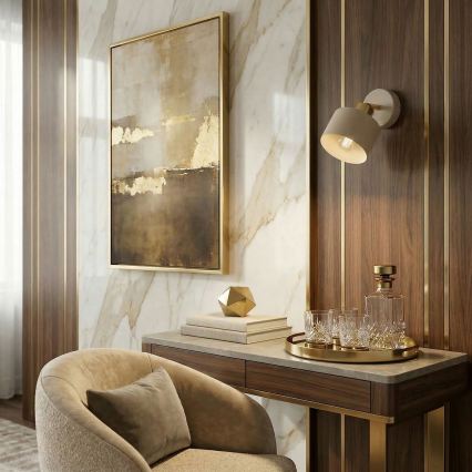 Wand-Spotleuchte PARKLA 1xE27/15W/230V beige/gold