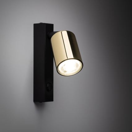 Wandstrahler TOP 1xGU10/10W/230V schwarz/golden