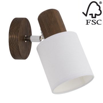 Wand-Spotleuchte TRENDY 1xE27/15W/230V Nussbaumholz – FSC-zertifiziert