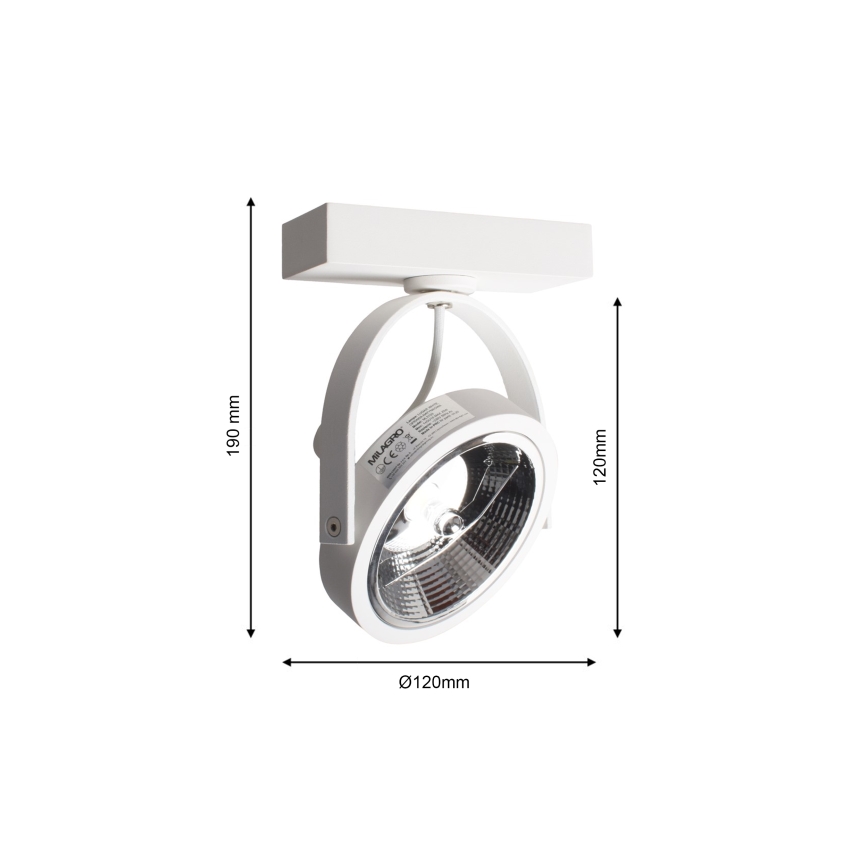 Wand-Spotlight LUGAR 1xAR111 - GU10/25W/230V