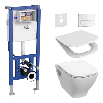 Wand-WC DEEP + WC-Sitz SoftClose DEEP + Spültaste DUAL + Unterputzmodul + Isolierunterlage
