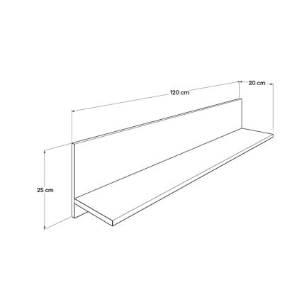 Wandablage 25x120 cm weiß