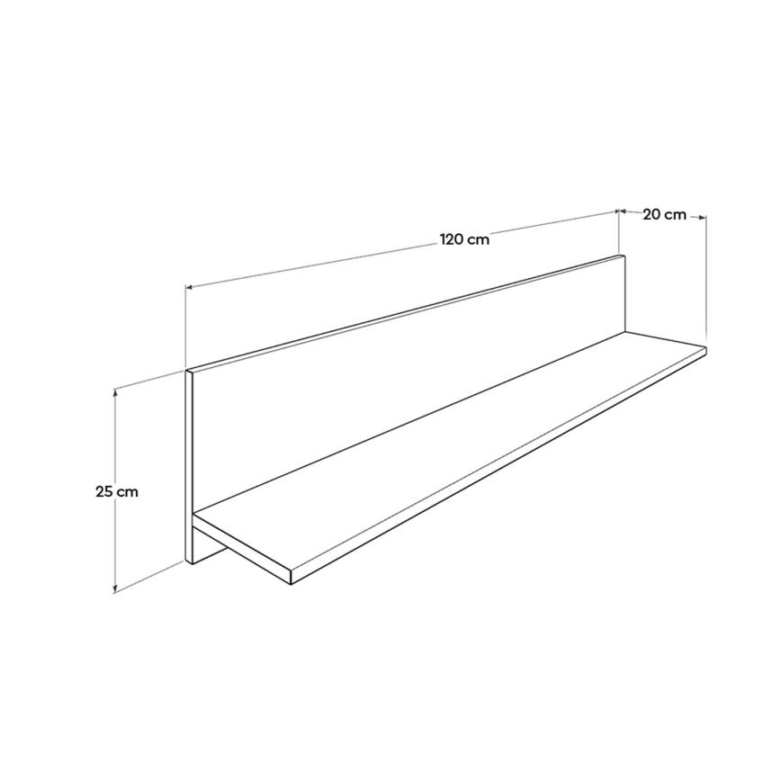 Wandablage 25x120 cm weiß