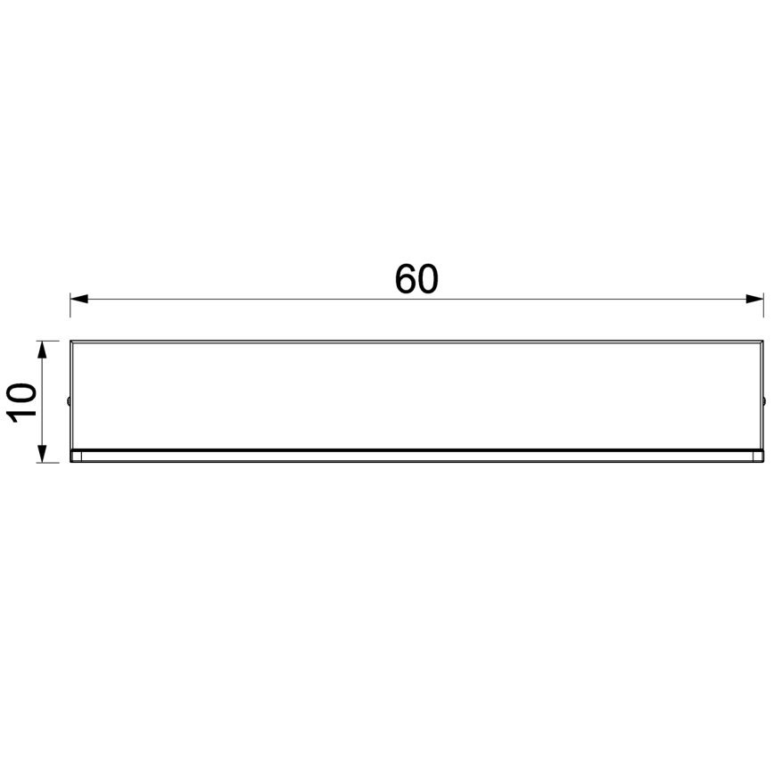 Wandablage mit LED-Beleuchtung SHELF 10x60 cm schwarz