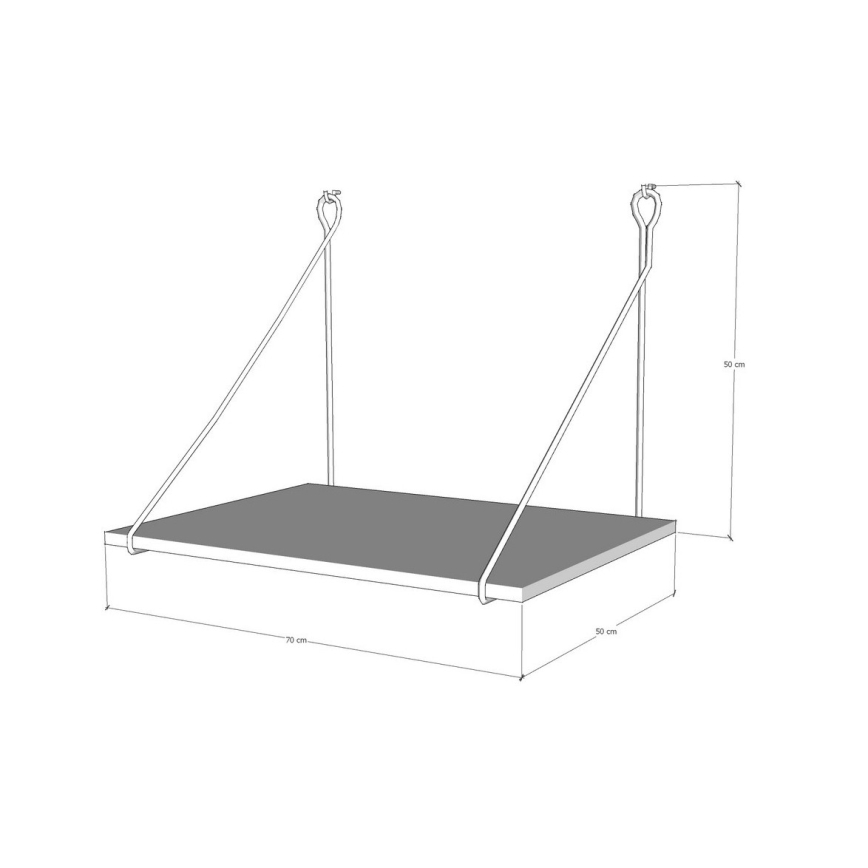 Wandarbeitstisch TUNA 50x70 cm braun/schwarz