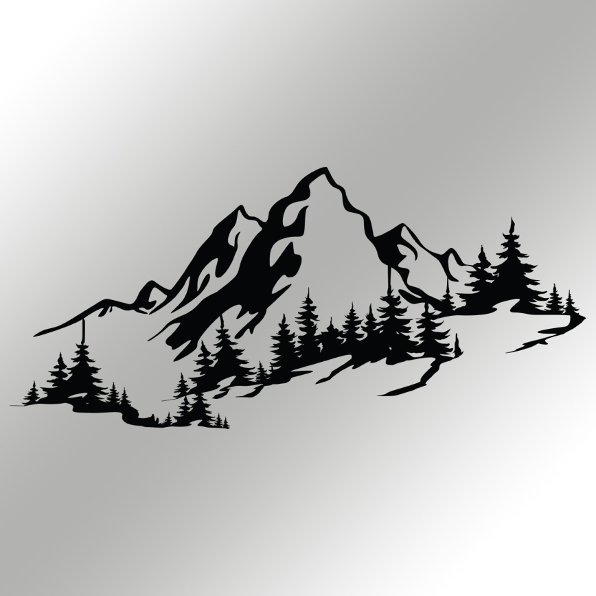 Wanddekoration 30x67 cm Berge Metall