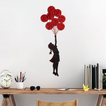 Wanddekoration 100x34 cm Mädchen Metall/Moos