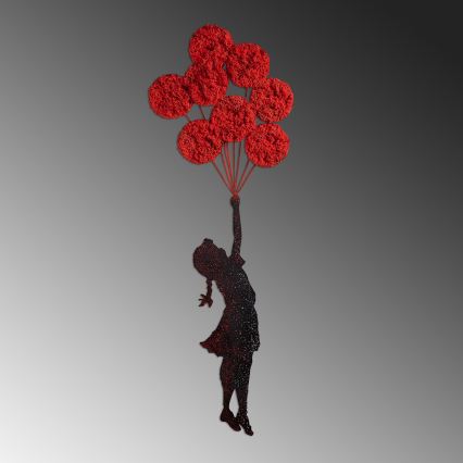 Wanddekoration 100x34 cm Mädchen Metall/Moos