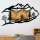 Wanddekoration 110x65 cm Motorradfahrt Holz/Metall