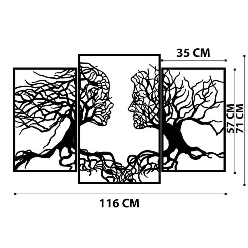 Wanddekoration 116x71 cm Baum des Lebens Metall