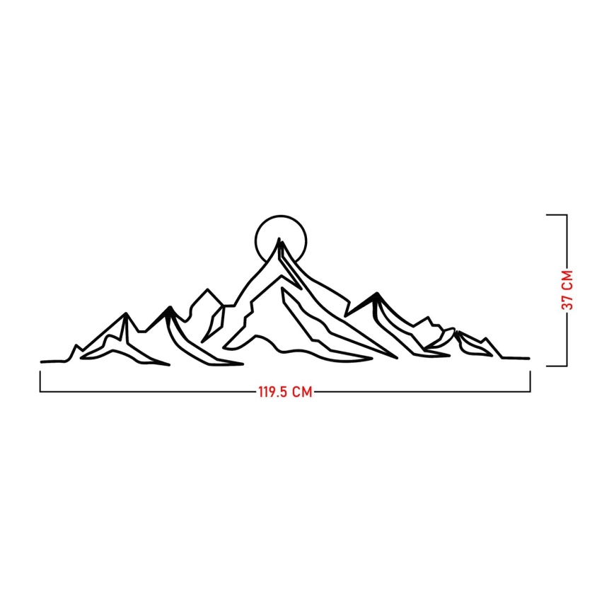 Wanddekoration 119,5x37 cm Berge Metall